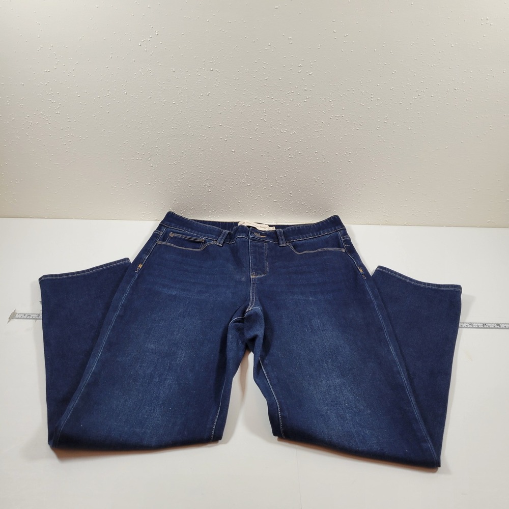 Soft Surroundings Straight Leg Jeans Womens Medium Blue Excellent Pull On Denim